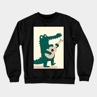 Crocodile playing Guitar Crewneck Sweatshirt